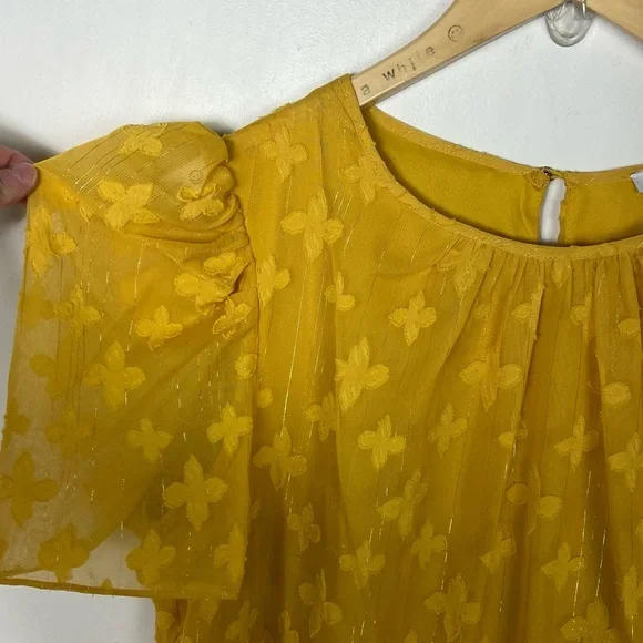 NWT Nordstrom Julia Jordan Size 12 Mustard Yellow Jacquard Midi Dress New W Tags - Picture 9 of 16